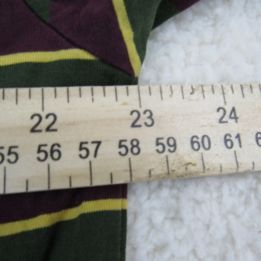 Vintage Polo Ralph Lauren Polo Shirt Mens Large Striped Green Burgundy 90s